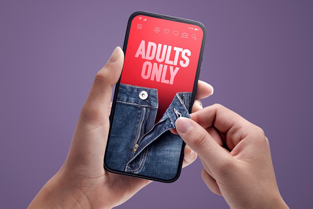 Online adult portal on a mobile device
